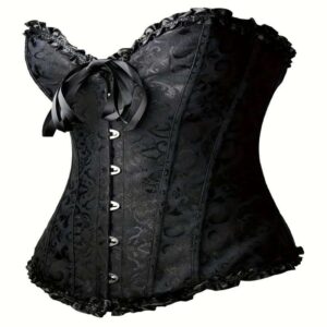 كورسيه مشد دانتيل نسائي (اسود - اخضر) 2xL