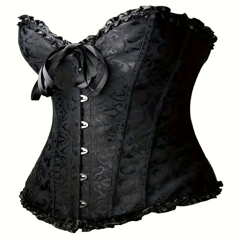 كورسيه مشد دانتيل نسائي (اسود - اخضر) 2xL